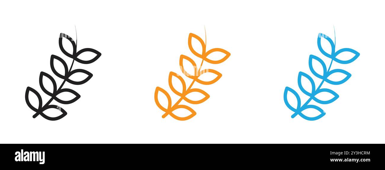 Collezione di set di logo vettoriale icona grano per l'interfaccia utente dell'app Web Illustrazione Vettoriale