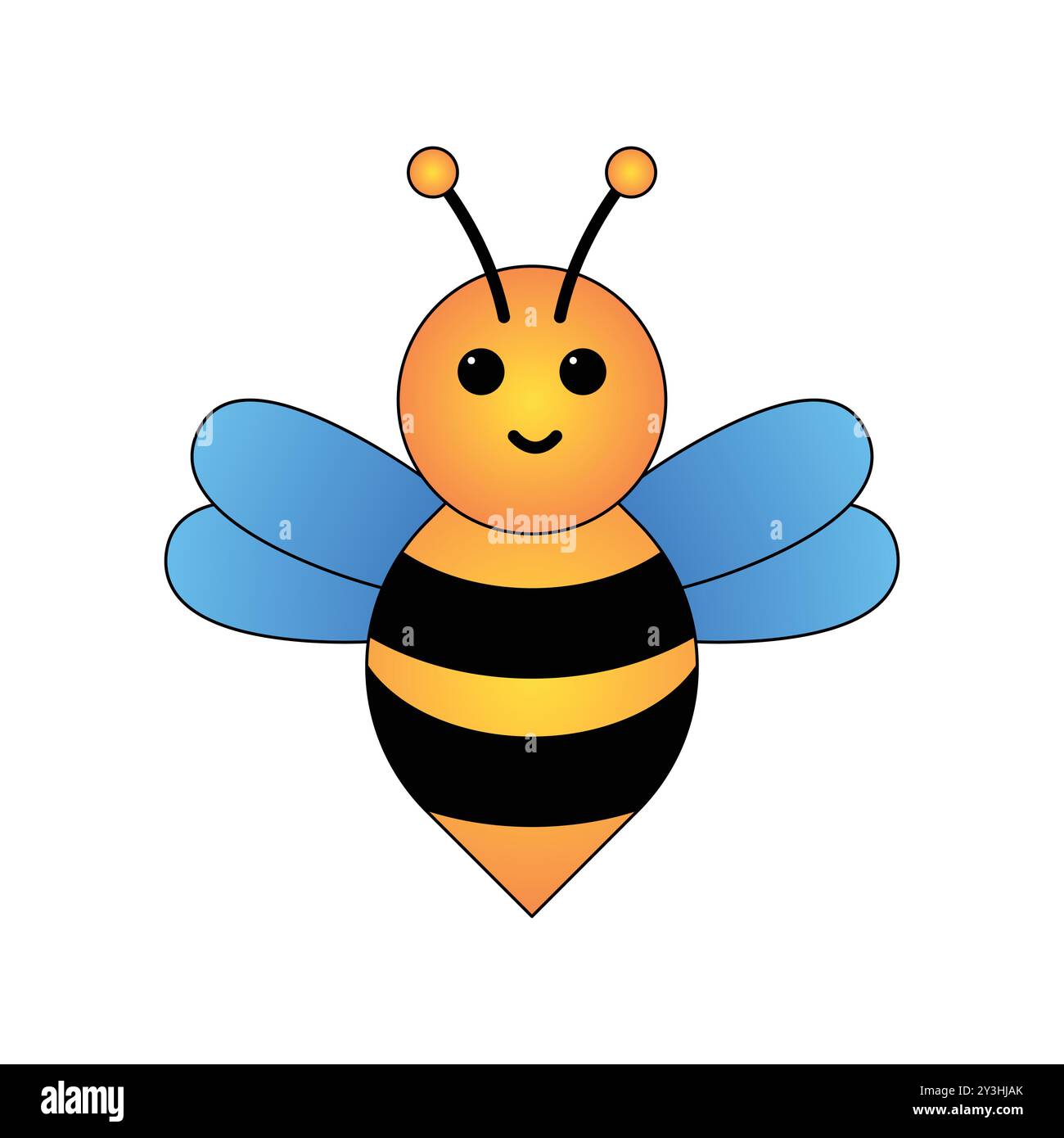 Simpatica illustrazione di Cartoon Bee Vector Illustrazione Vettoriale