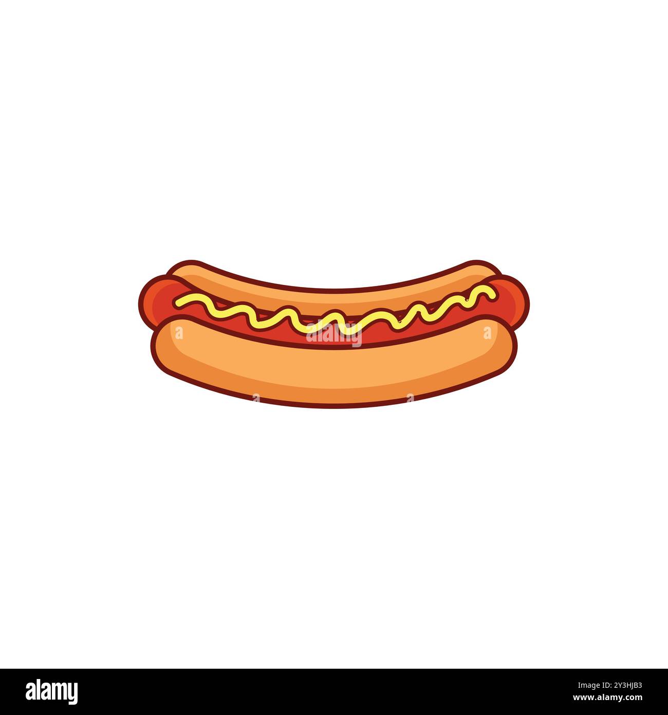 Hot Dog classico con illustrazione vettoriale di senape Illustrazione Vettoriale