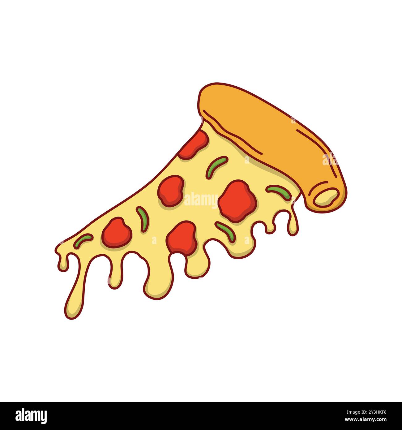 Illustrazione vettoriale Pizza Slice con formaggio fuso Illustrazione Vettoriale