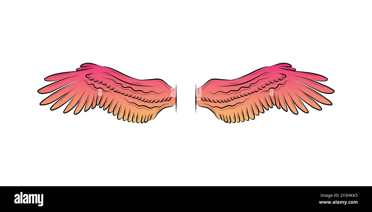 Illustrazione vettoriale Angel Wings colorata Illustrazione Vettoriale