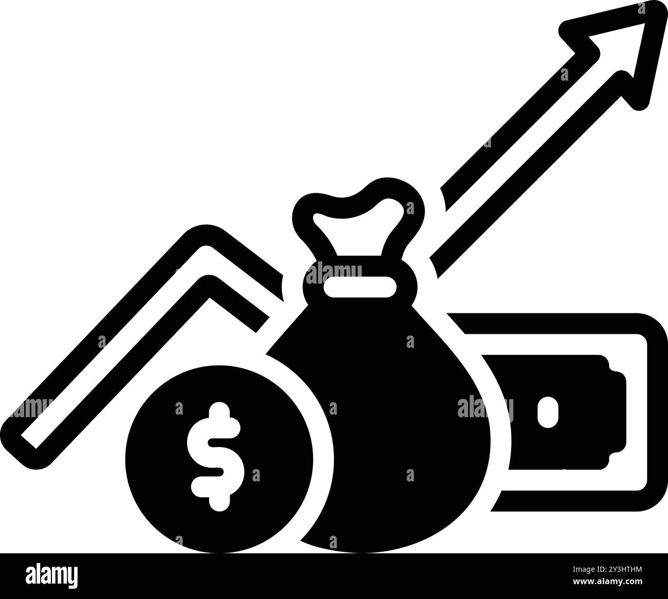 Icona dell'economia, borsa dei soldi Illustrazione Vettoriale