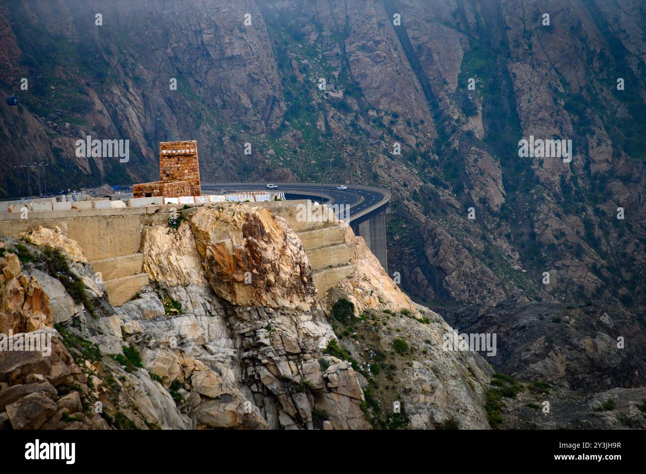 Bella strada di montagna per Taif dalla Mecca, Arabia Saudita Foto Stock