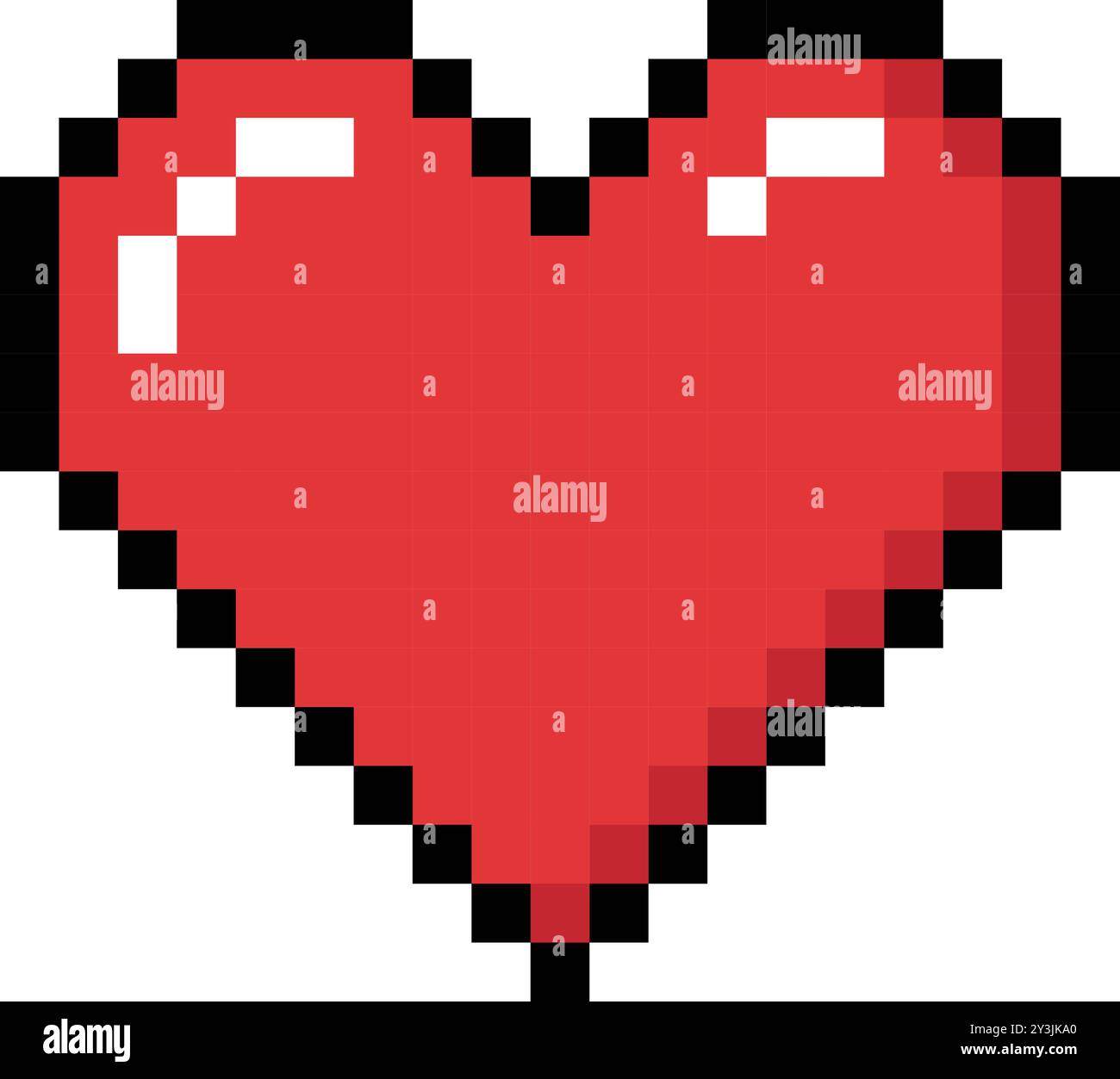 Icona del cuore rosso per San Valentino. Stile pixel a 8 bit Illustrazione Vettoriale