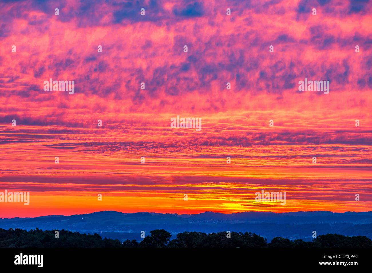 Alba a Yverdon-les-Bains, Vaud, Svizzera Foto Stock