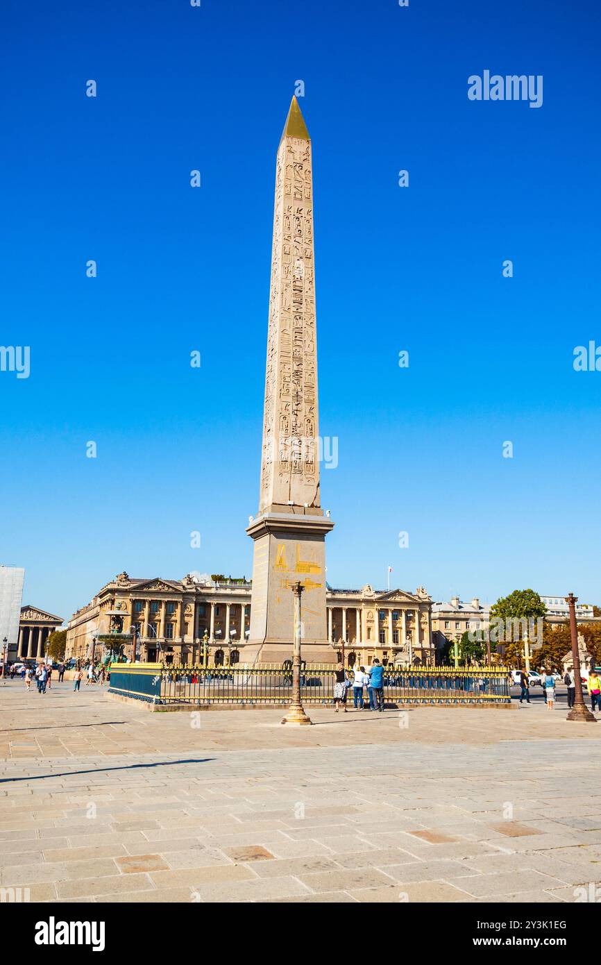 Place de la Concorde di Piazza della Concorde è una delle principali piazze pubbliche a Parigi, Francia Foto Stock