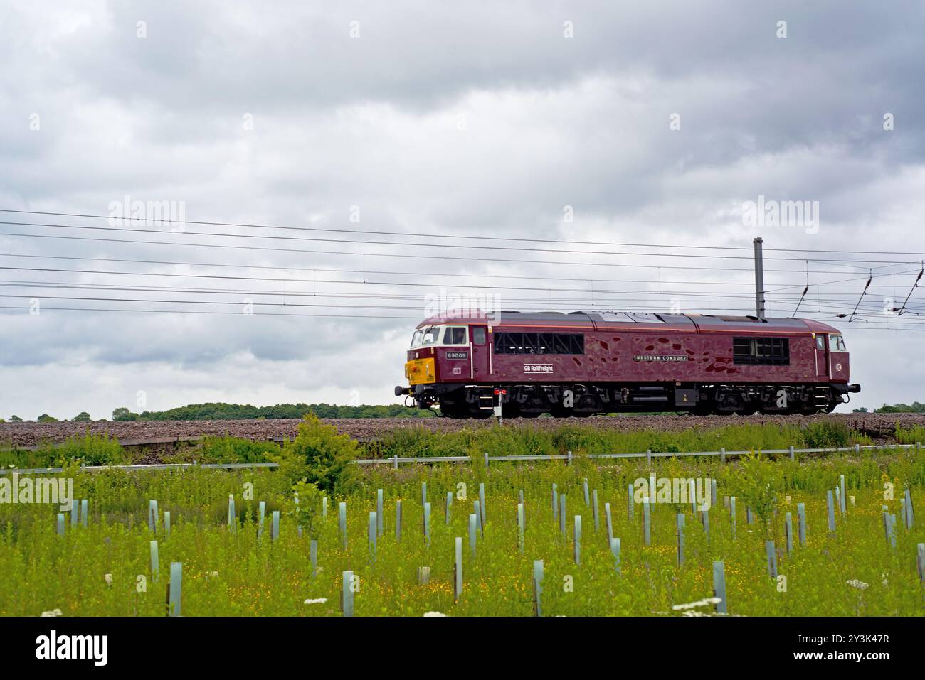 Motore leggero classe 69009 Western Consort a Shipton di Beningbrough, North Yorkshire, Inghilterra Foto Stock