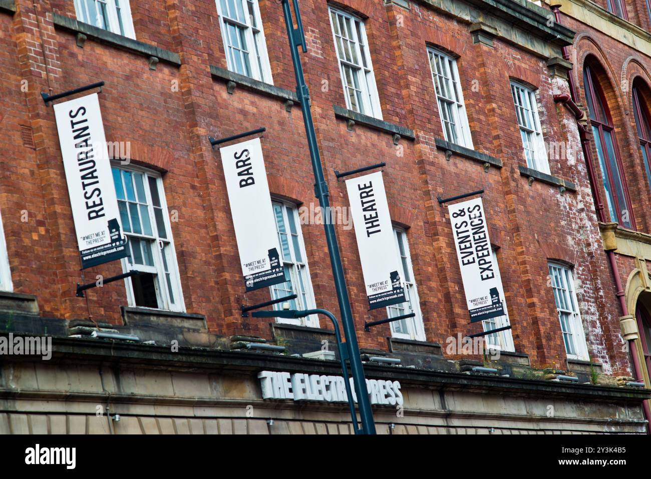 The Electric Press, The Headrow, Leeds, West Yorkshire, Inghilterra Foto Stock