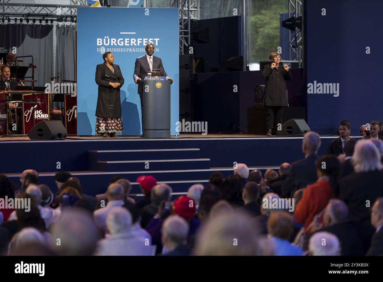 William Samoei Ruto (Presidente della Repubblica del Kenya) e sua donna Rachel Ruto al discorso di apertura per la festa dei cittadini del Presidente Federale Foto Stock