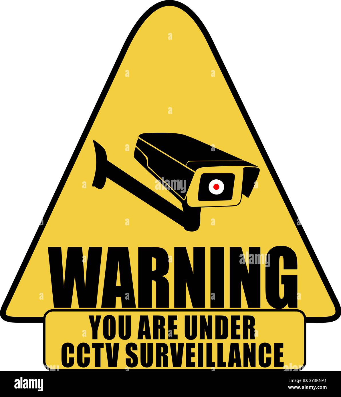 Ci si trova sotto la forma di rettangolo del cartello di avviso di sorveglianza CCTV Illustrazione Vettoriale