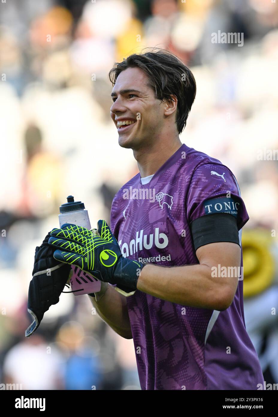 Widell ZETTERSTROM (portiere della contea di Derby) durante la partita del Campionato Sky Bet Derby County vs Cardiff City al Pride Park Stadium, Derby, Regno Unito, 14 settembre 2024 (foto di Mark Dunn/News Images) in, il 14 settembre 2024. (Foto di Mark Dunn/News Images/Sipa USA) credito: SIPA USA/Alamy Live News Foto Stock