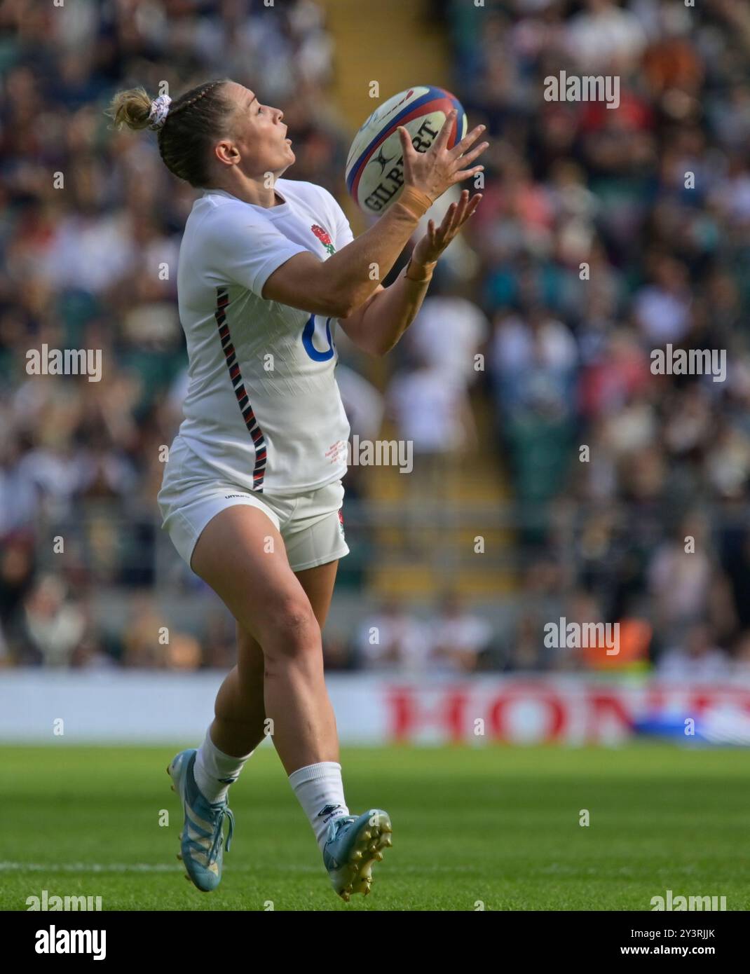 LONDRA, INGHILTERRA -14-9-2024 England's Natasha Hunt durante le Nations Series England Red Roses vs New Zealand Women Black Ferns all'ALLIANZ STADIUM di Twickenham il 14-settembre 2024 a Londra, Inghilterra Foto Stock