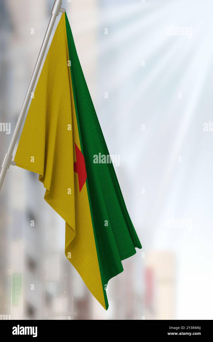Bandiera della Guiana francese. Rendering 3D. Foto Stock