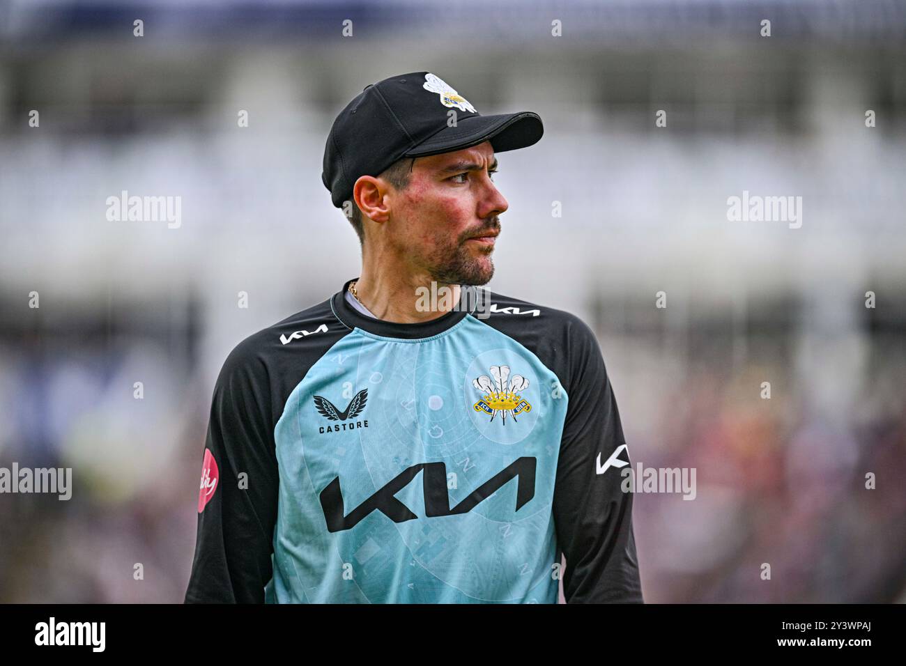 Edgbaston, Birmingham, Regno Unito. 14 settembre 2024. Vitality Blast T20 League Cricket Finals Day; semifinale, Surrey, Somerset; Rory Burns of Surrey Credit: Action Plus Sports/Alamy Live News Foto Stock