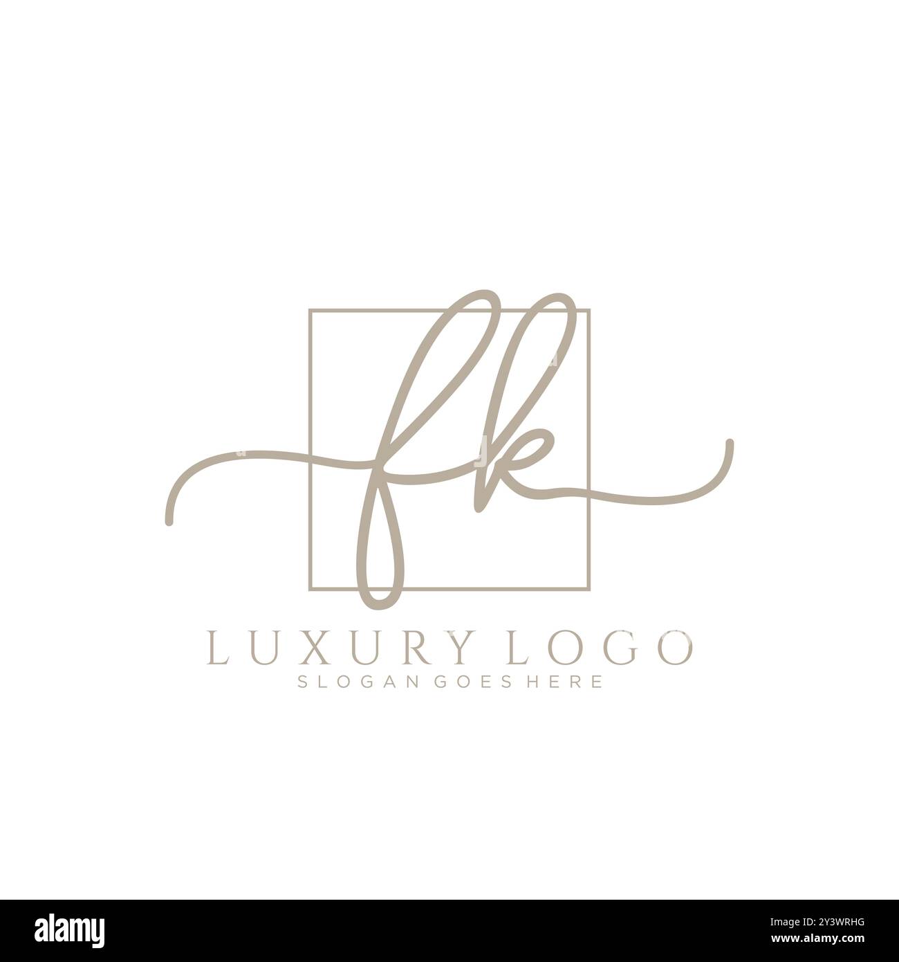 FK disegno iniziale del logo della scrittura a mano Illustrazione Vettoriale