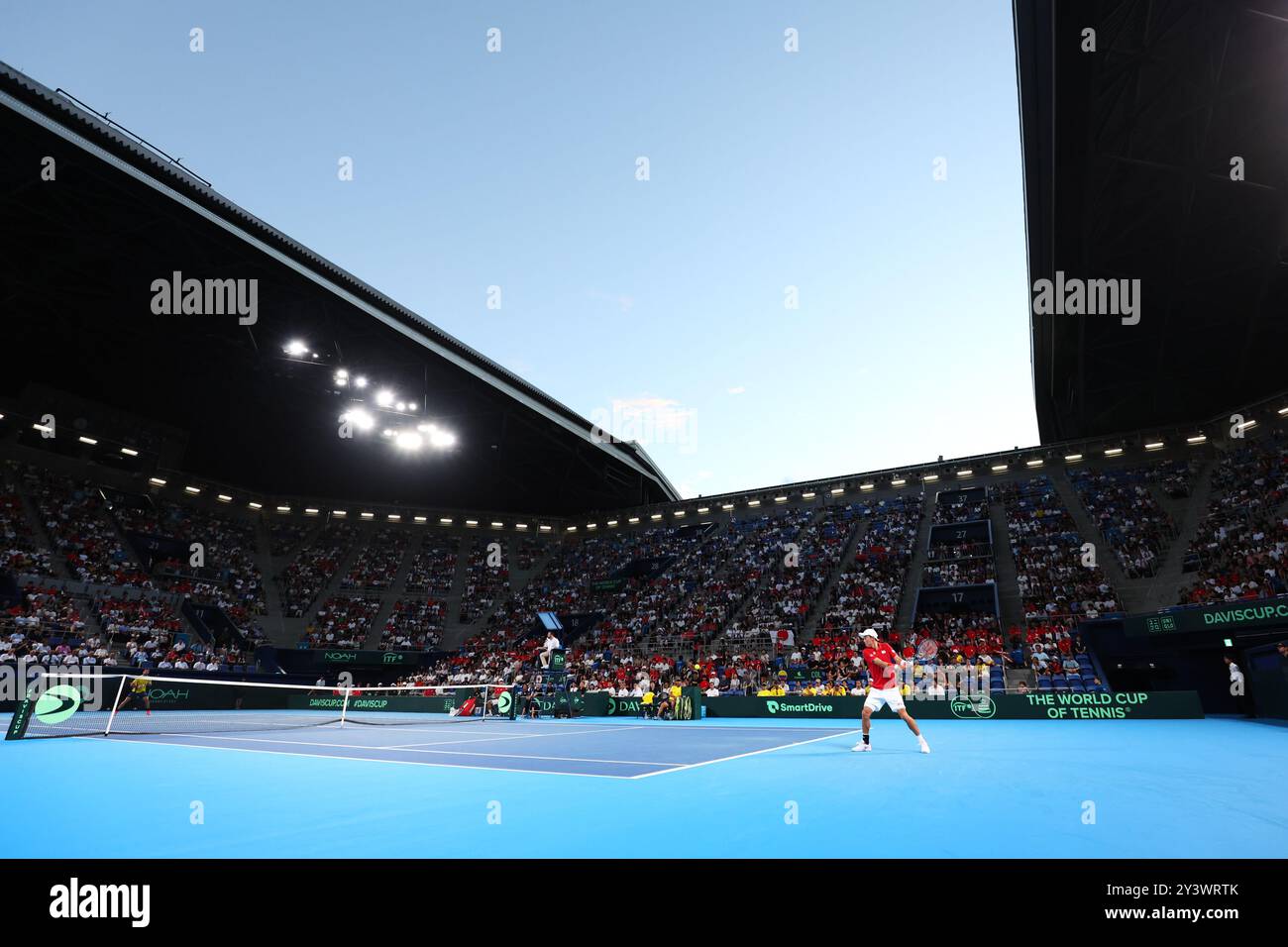 Ariake Coliseum, Tokyo, Giappone. 14 settembre 2024. Kei Nishikori (JPN), 14 SETTEMBRE 2024 - Tennis : Coppa Davis 2024 partita del primo turno tra Giappone e Colombia, Singles Match 2 all'Ariake Coliseum, Tokyo, Giappone. Crediti: Yohei Osada/AFLO SPORT/Alamy Live News Foto Stock