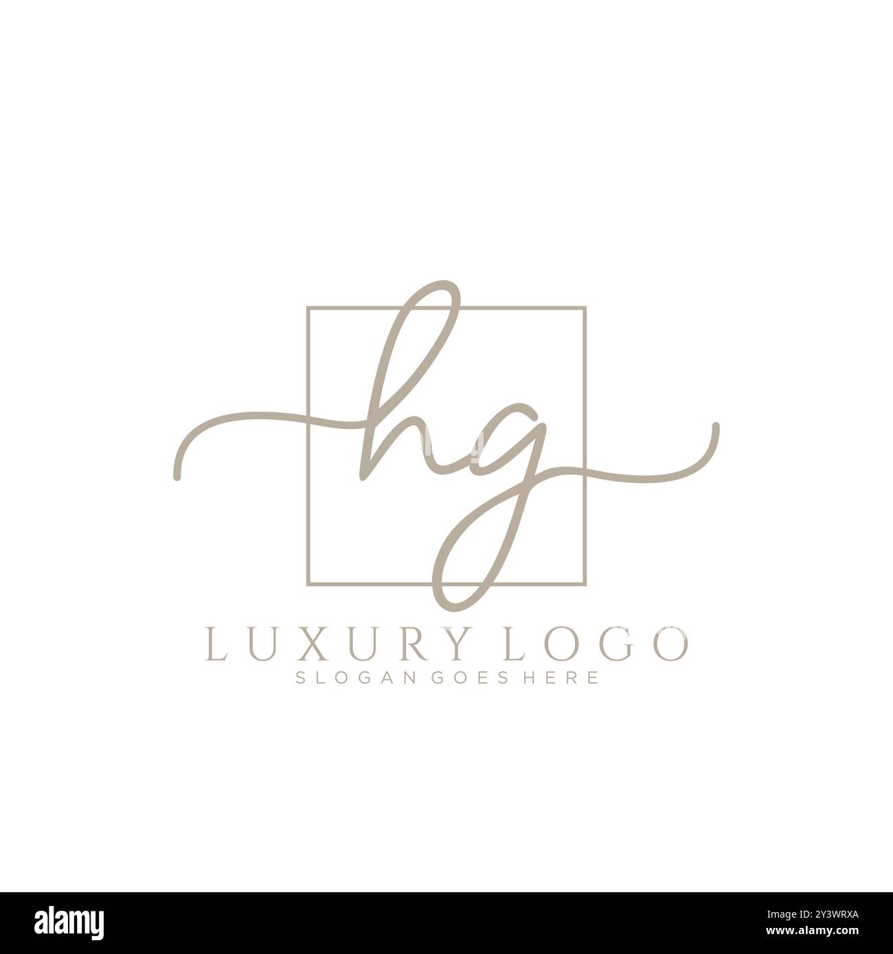 HG disegno iniziale del logo della scrittura a mano Illustrazione Vettoriale