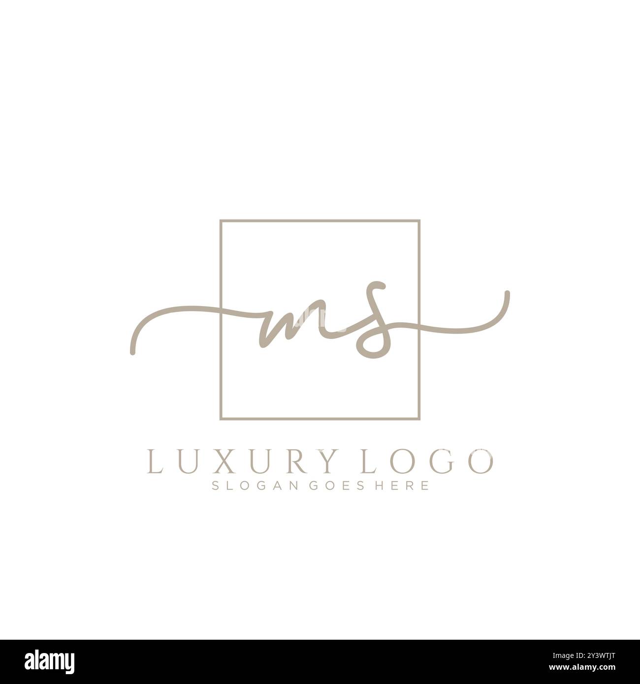 MS disegno iniziale del logo della scrittura a mano Illustrazione Vettoriale