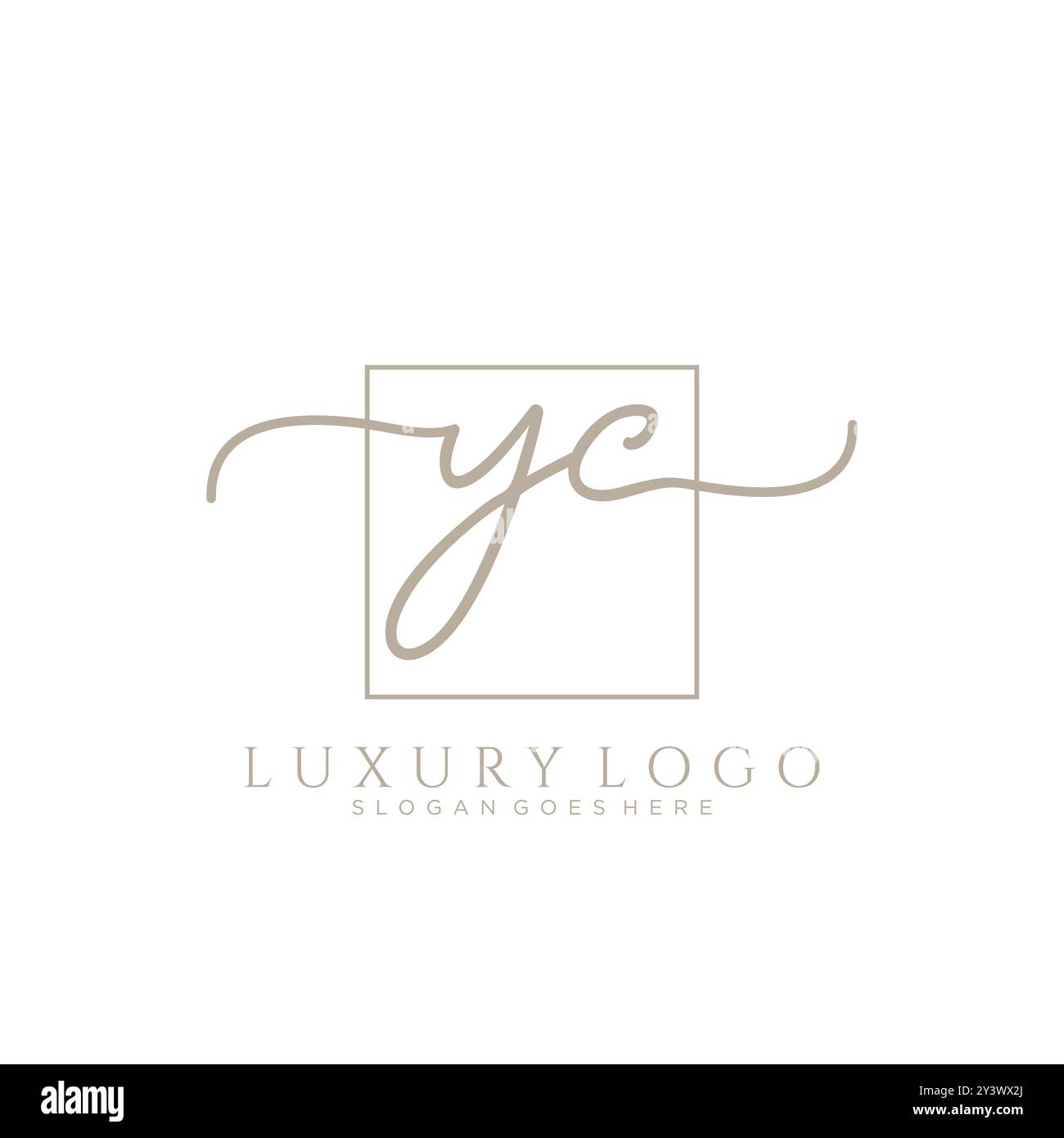 YC disegno iniziale del logo di scrittura a mano Illustrazione Vettoriale