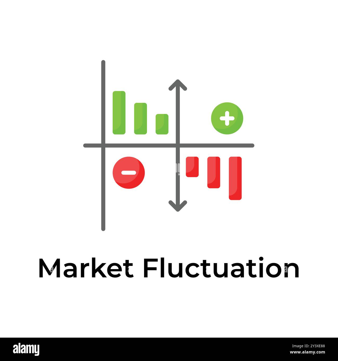 Ottieni questa bella e unica icona di fluttuazione del mercato, vettore di tendenza del trading di borsa Illustrazione Vettoriale