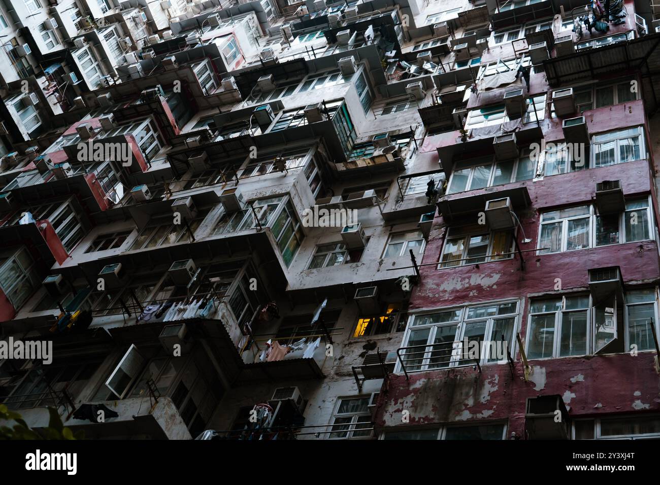 Esterno del complesso residenziale di Hong Kong Foto Stock