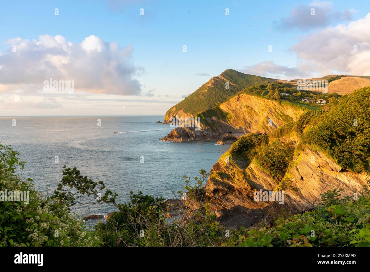 Combe Martin Bay e Hangman Hills, North Devon, Regno Unito Foto Stock