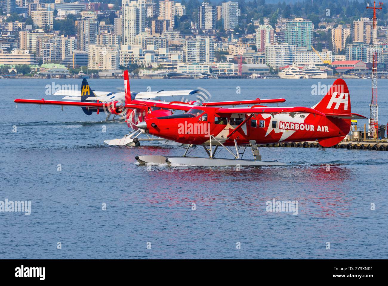 Canada, Vancouver 10. Agosto 2024: De Havilland Canada DHC-6-300 Twin Otter da Harbour Air Foto Stock