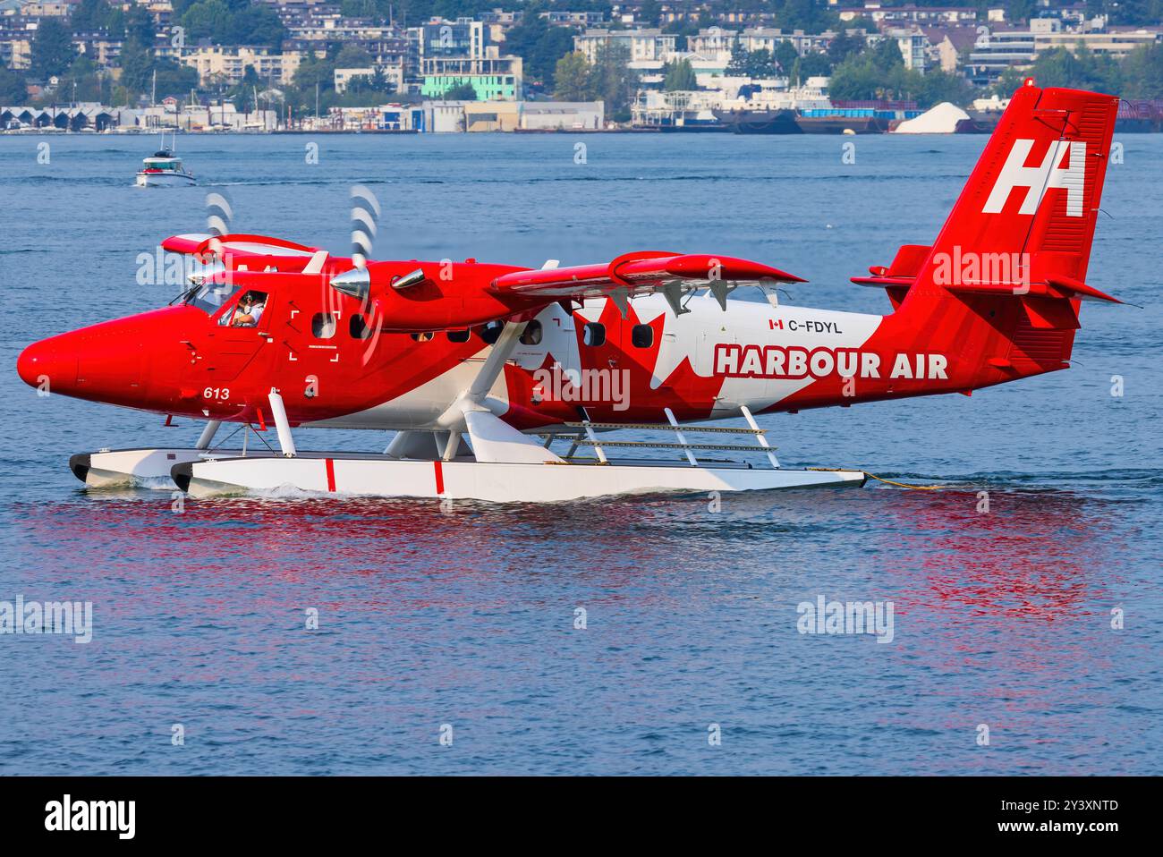 Canada, Vancouver 10. Agosto 2024: De Havilland Canada DHC-6-300 Twin Otter da Harbour Air Foto Stock
