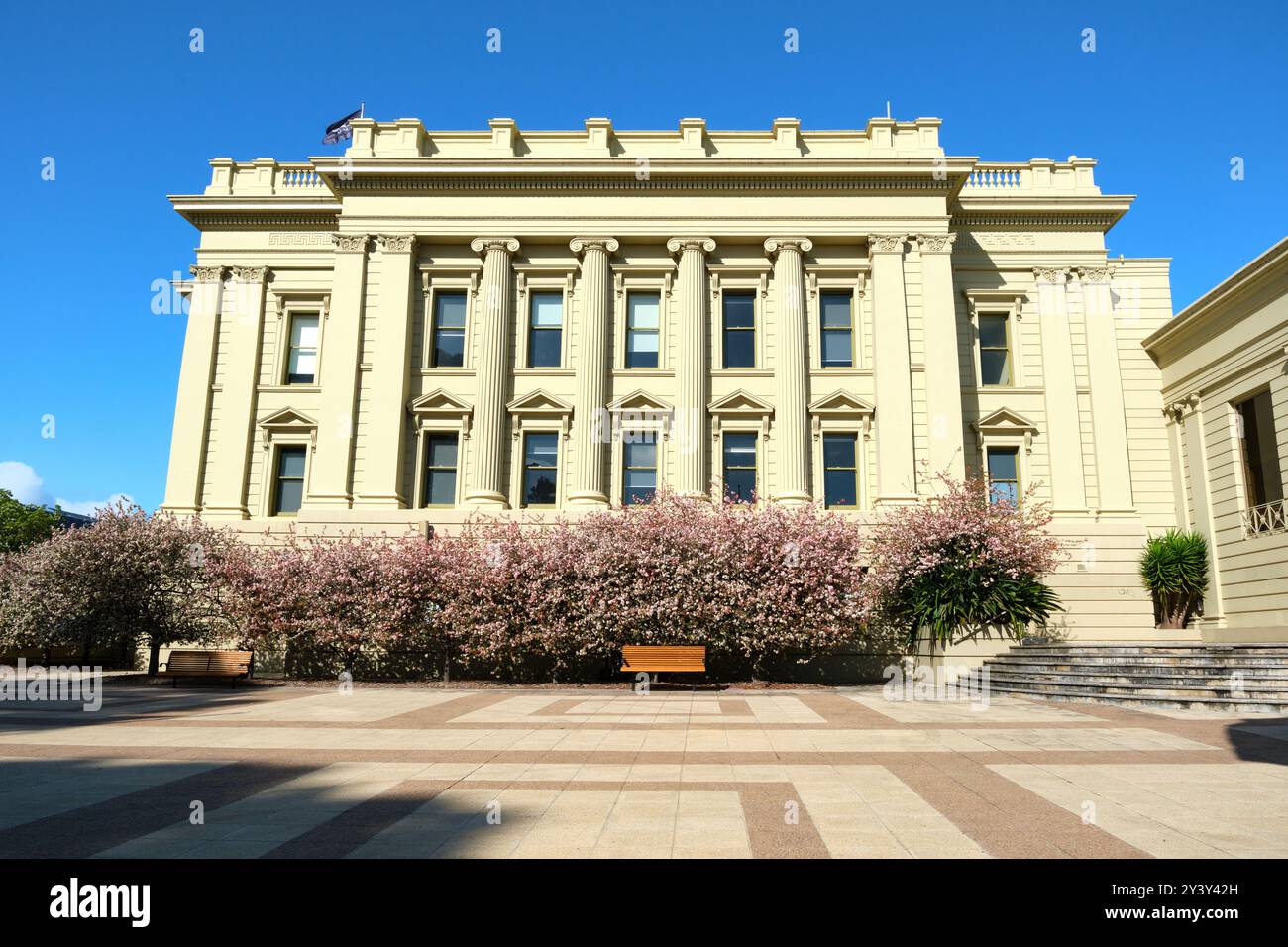 Il municipio di Geelong ospita il centro informazioni turistiche di Geelong, un edificio storico nella città di Geelong, Victoria, Australia. Foto Stock