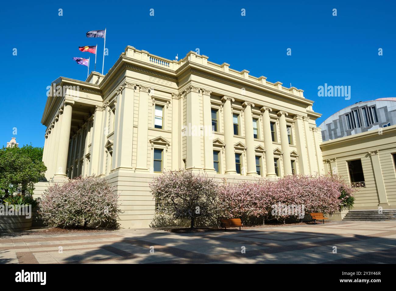 Il municipio di Geelong ospita il centro informazioni turistiche di Geelong, un edificio storico nella città di Geelong, Victoria, Australia. Foto Stock