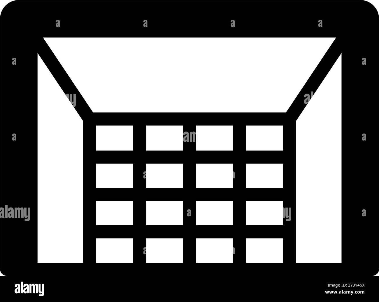 Icon Glyph goal post o crossbar in una partita di calcio. Football, sport, strategia. File modificabile Illustrazione Vettoriale