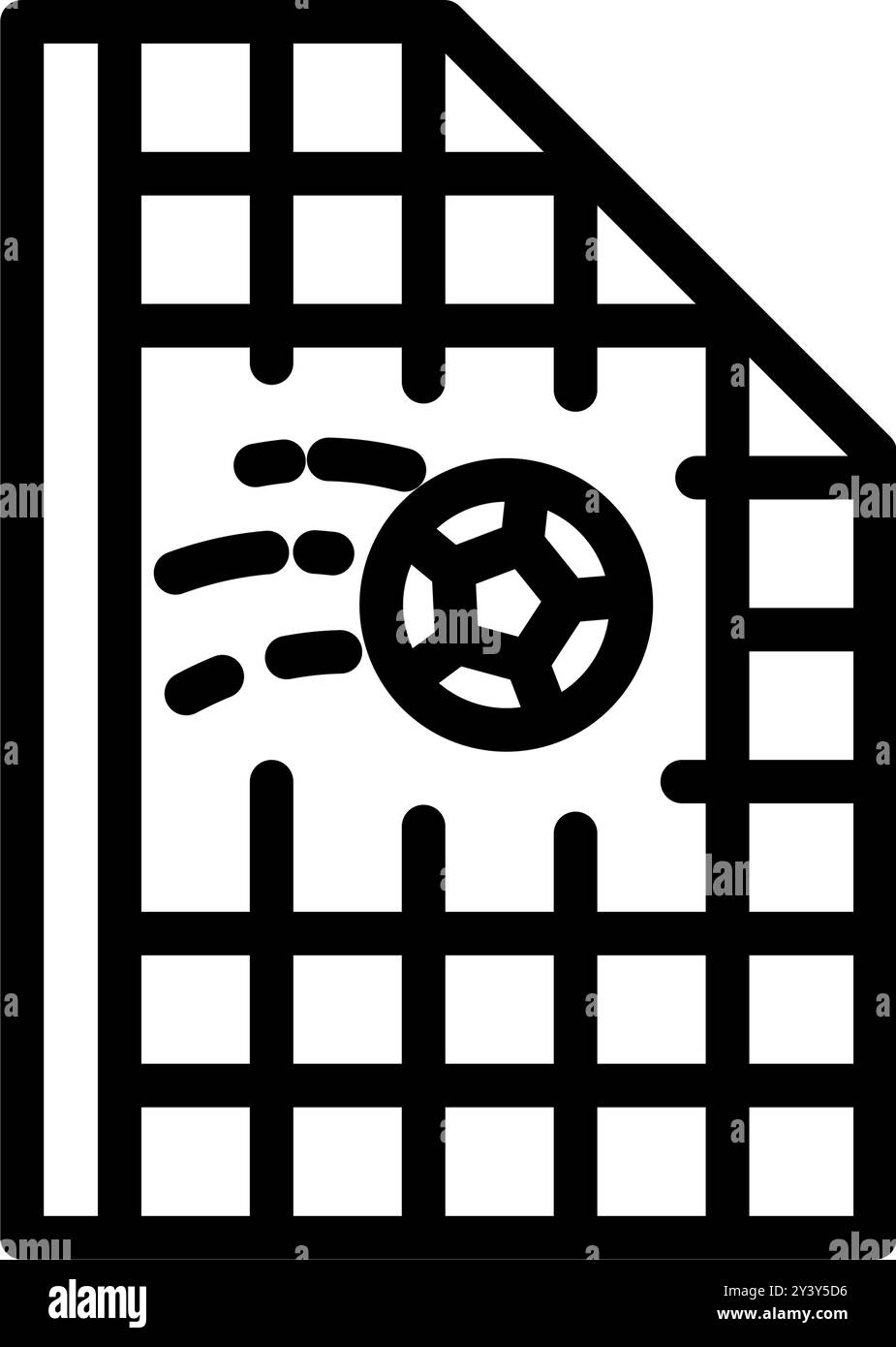 Pallone da porta Icon Line nel calcio crossbar. Football, sport, strategia. File modificabile Illustrazione Vettoriale