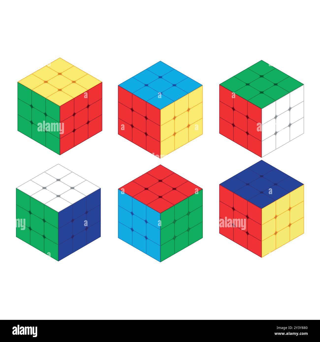 Colorato design rompicapo a cubo per il gioco cerebrale Illustrazione Vettoriale