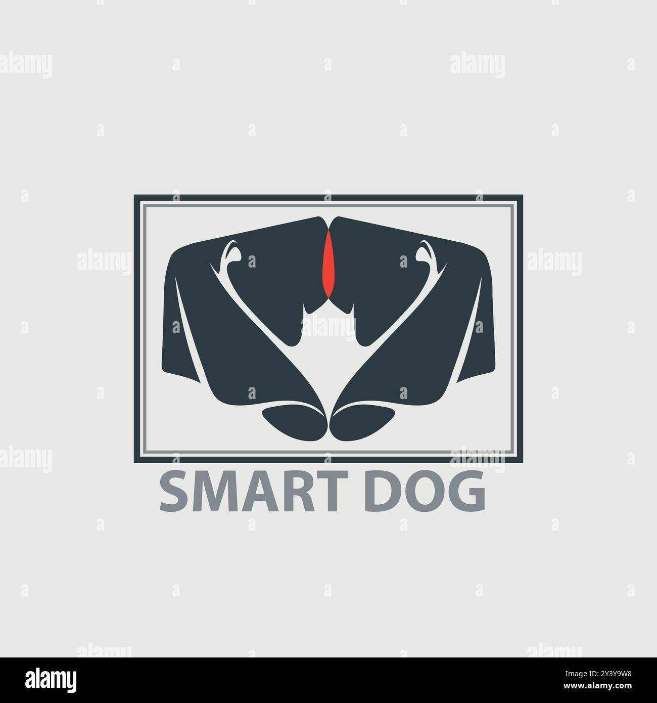 Simbolo simbolo Smart Dog Shape Emblem Symbol Vector Illustrazione Vettoriale