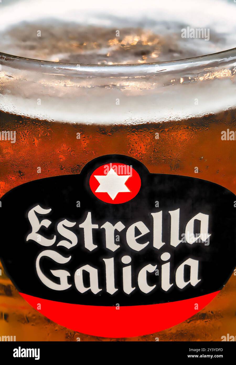 Un bicchiere di birra spagnola Foto Stock