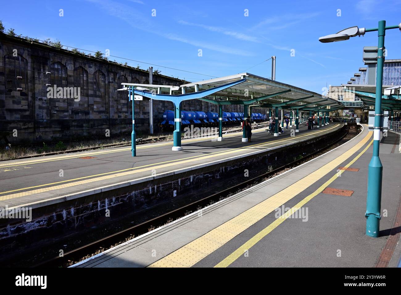 Binario 2 della baia alla stazione della Cittadella di Carlisle. Foto Stock