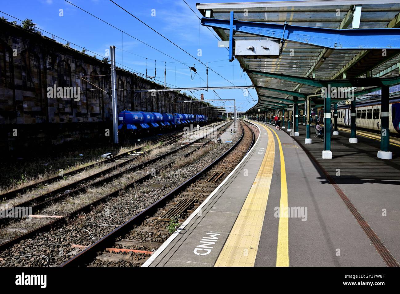 Binario 1 alla stazione della Cittadella di Carlisle. Foto Stock