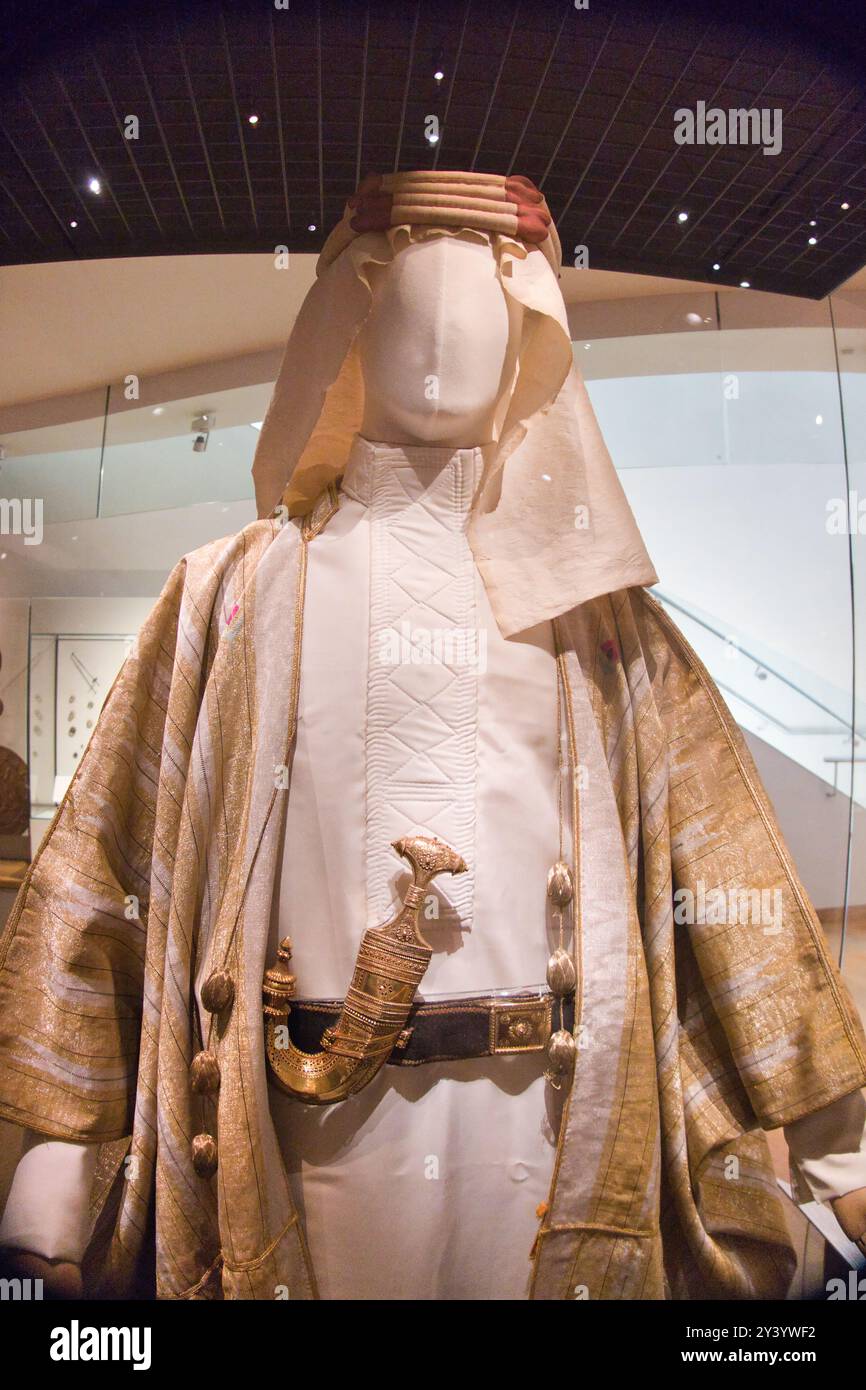 Vesti arabe indossate da T.E. Lawrence, Ashmolean Museum, Oxford Foto Stock