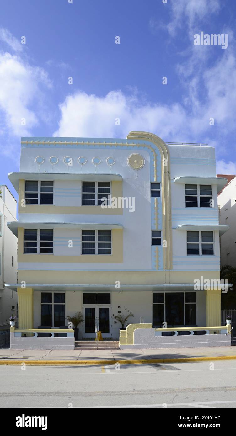 Edificio storico Art Deco a Miami South Beach, Florida, Stati Uniti, Nord America Foto Stock