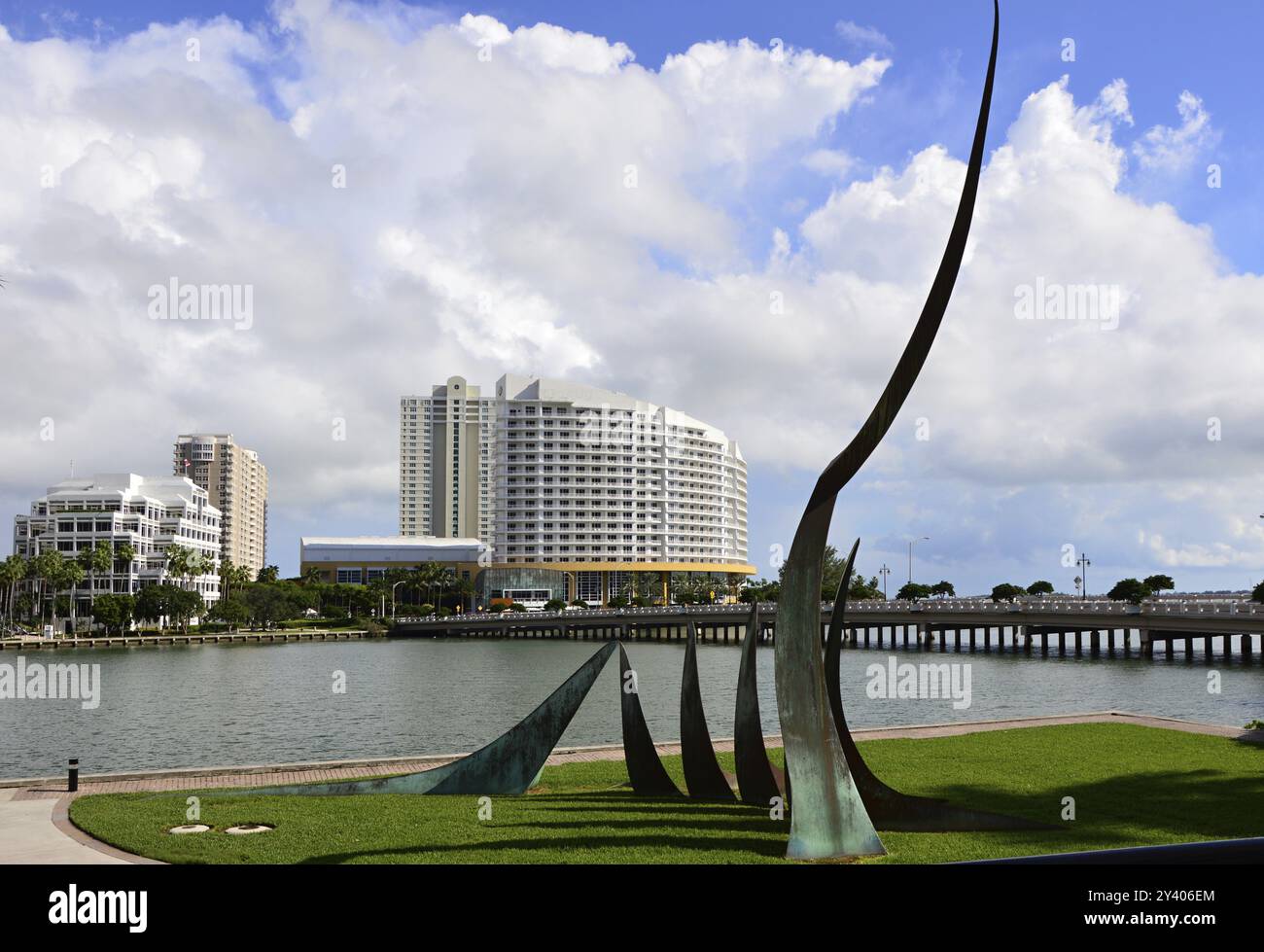 Panorama del centro di Miami, Florida, Stati Uniti. Panorama del centro di Miami, Florida, Stati Uniti, Nord America Foto Stock