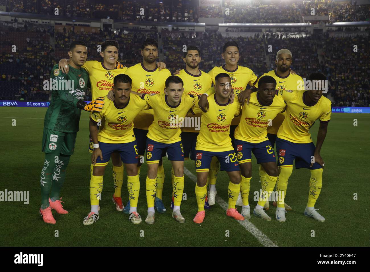 Città del Messico, Messico. 14 settembre 2024. Team America in posa prima del diciassettesimo turno del Torneo de apertura come parte della Liga MX tra Chivas de Guadalajara e America all'Estadio Ciudad de los Deportes. Punteggio finale America 1-0 Chivas. Il 14 settembre 2024 a città del Messico, Messico. (Foto di Ismael Rosas/ credito: Eyepix Group/Alamy Live News Foto Stock