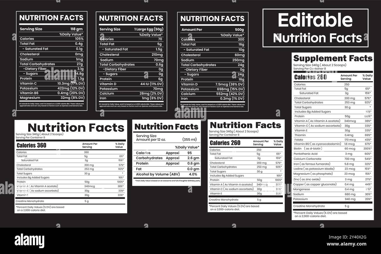 Modello di fatti integrativi e di fatti vitaminici, modello di fatti nutrizionali Illustrazione Vettoriale