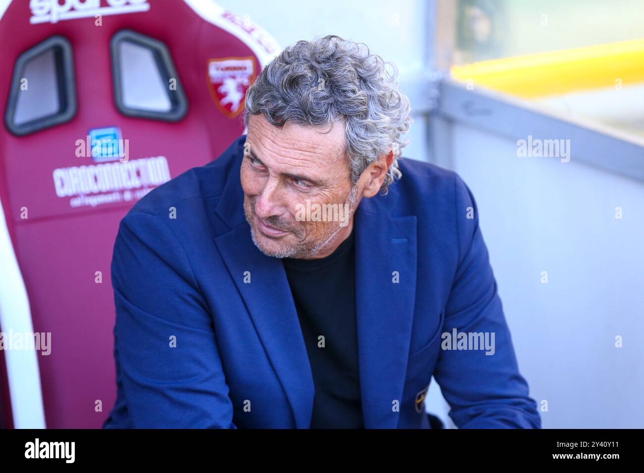 Luca Gotti, allenatore della US Lecce, durante la partita di serie A tra Torino FC e US Lecce il 15 settembre 2024 allo Stadio Olimpico grande Torino in Foto Stock