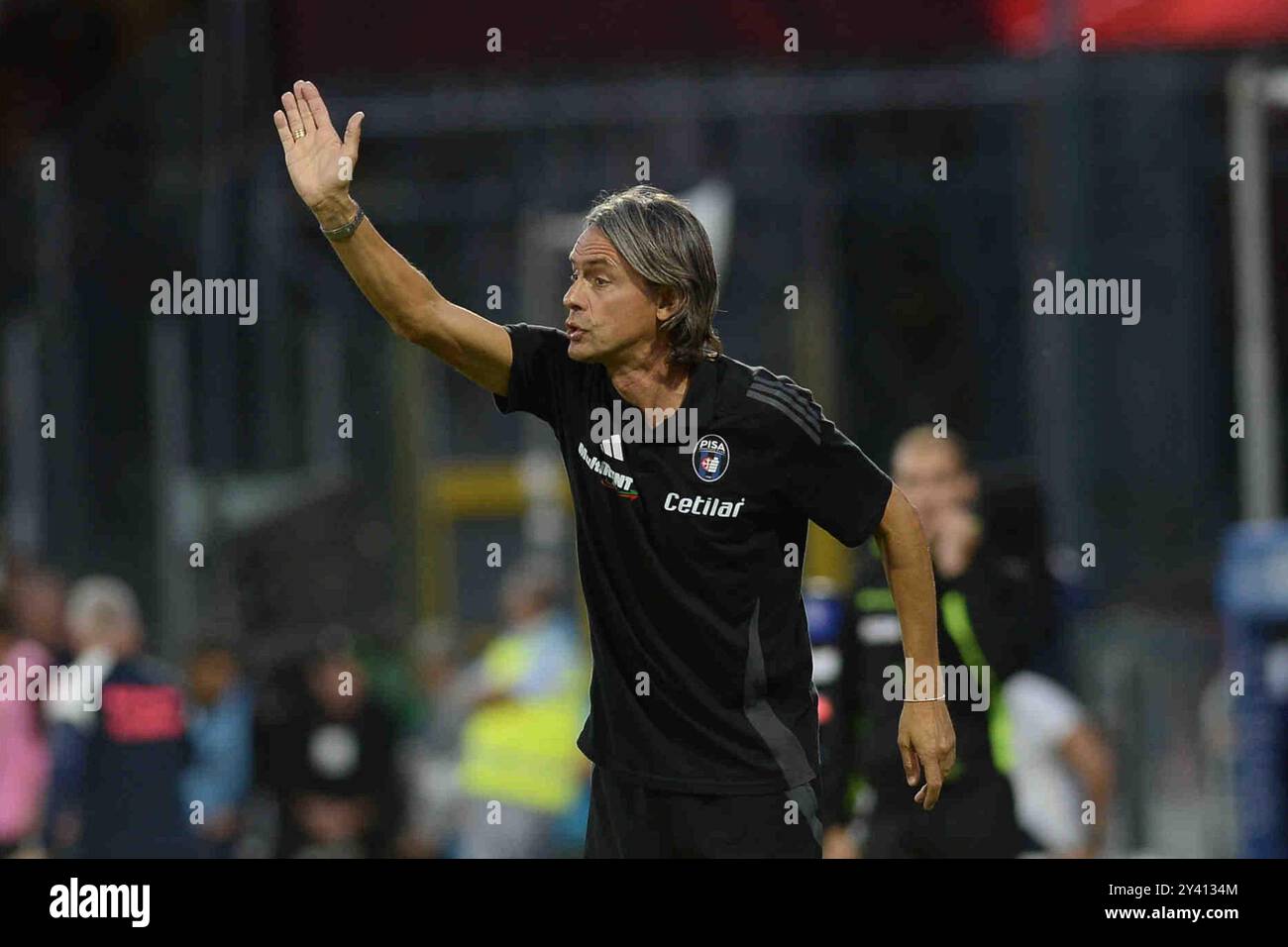 Salerno, Italia, 15 settembre ,2024 Filippo Inzaghi allenatore dell'AC Pisa gesti durante il calcio BKT tra US Salernitana 1919 vs AC Pisa calcio :Agostino Gemito/ Alamy Live News Foto Stock