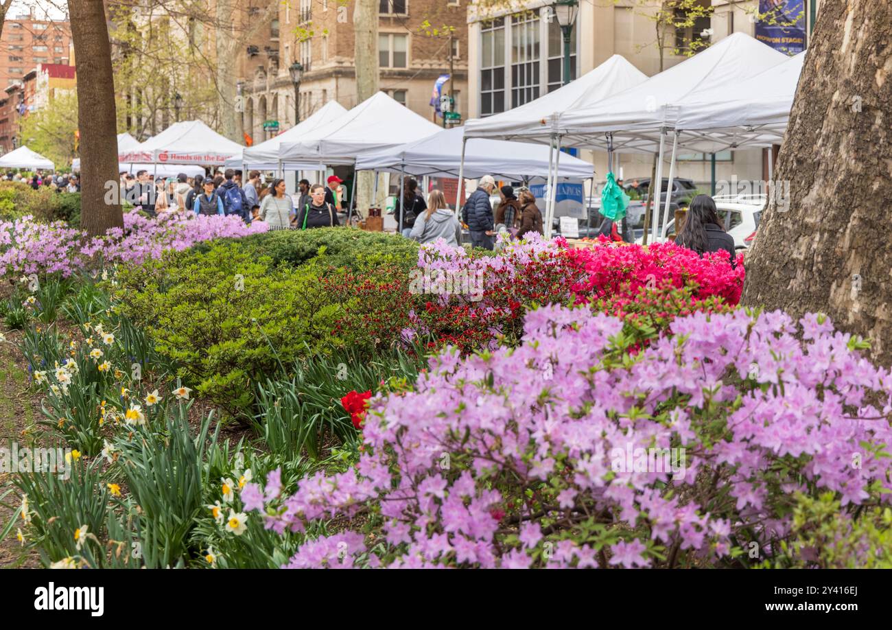 Rittenhouse Square Saturday Farmer's Market, Philadelphia, Pennsylvania Foto Stock