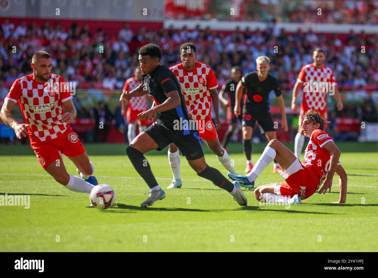 Partita di calcio spagnola la Liga EA Sports Girona vs FC Barcelona allo stadio Montilivi di Girona, Spagna. 15 settembre 2024. Balde 900/Cordon Press credito: CORDON PRESS/Alamy Live News Foto Stock