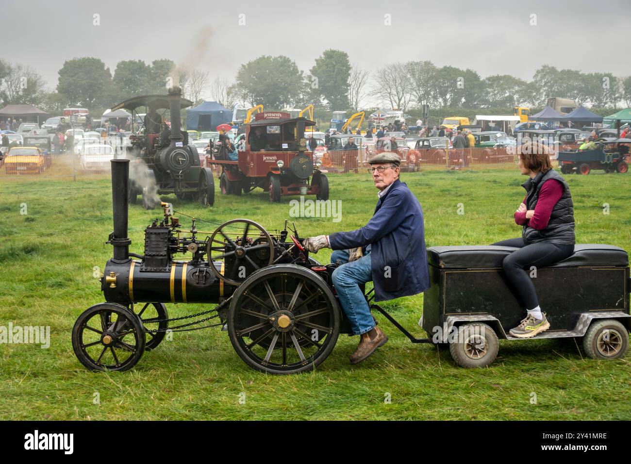 Modellino di motori a vapore in mostra al 37th Hunton Steam Gathering, 2024, Wensleydale, North Yorkshire Foto Stock