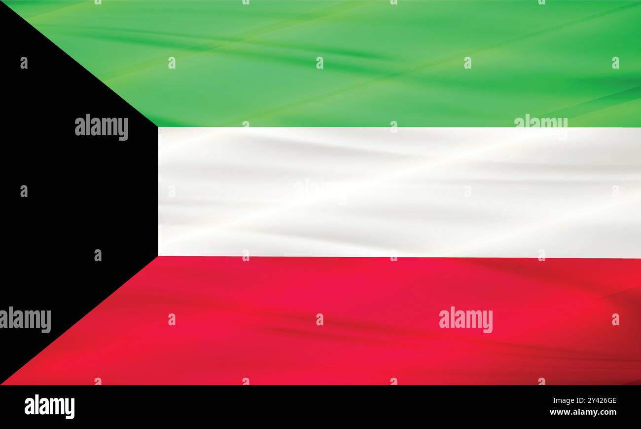 Bandiera del Kuwait e vettore modificabile, bandiera del paese del Kuwait Illustrazione Vettoriale