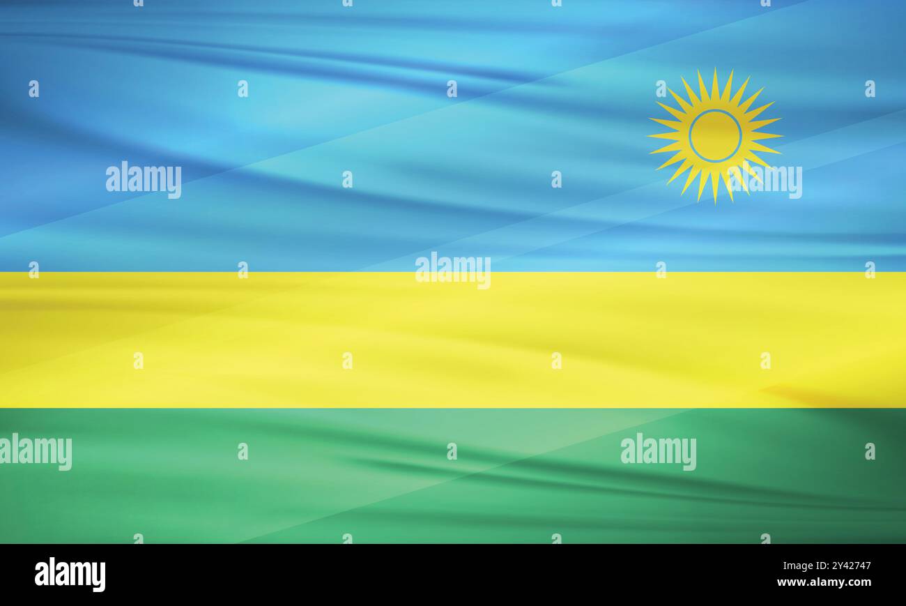 Bandiera del Ruanda e vettore modificabile, bandiera del Paese del Ruanda Illustrazione Vettoriale