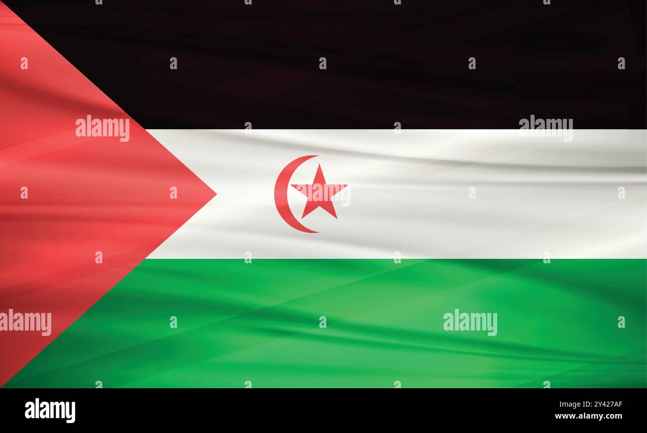Bandiera del Sahara occidentale e vettore modificabile, bandiera del Sahara occidentale Illustrazione Vettoriale